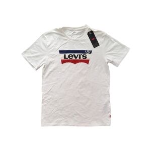 Levi's White and Blue Logo T-Shirt